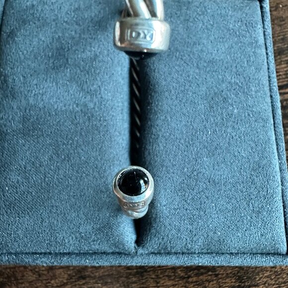 David Yurman Cable Cuff Bracelet w/ Sterling Silver & Black Onyx - Medium - Picture 13 of 16
